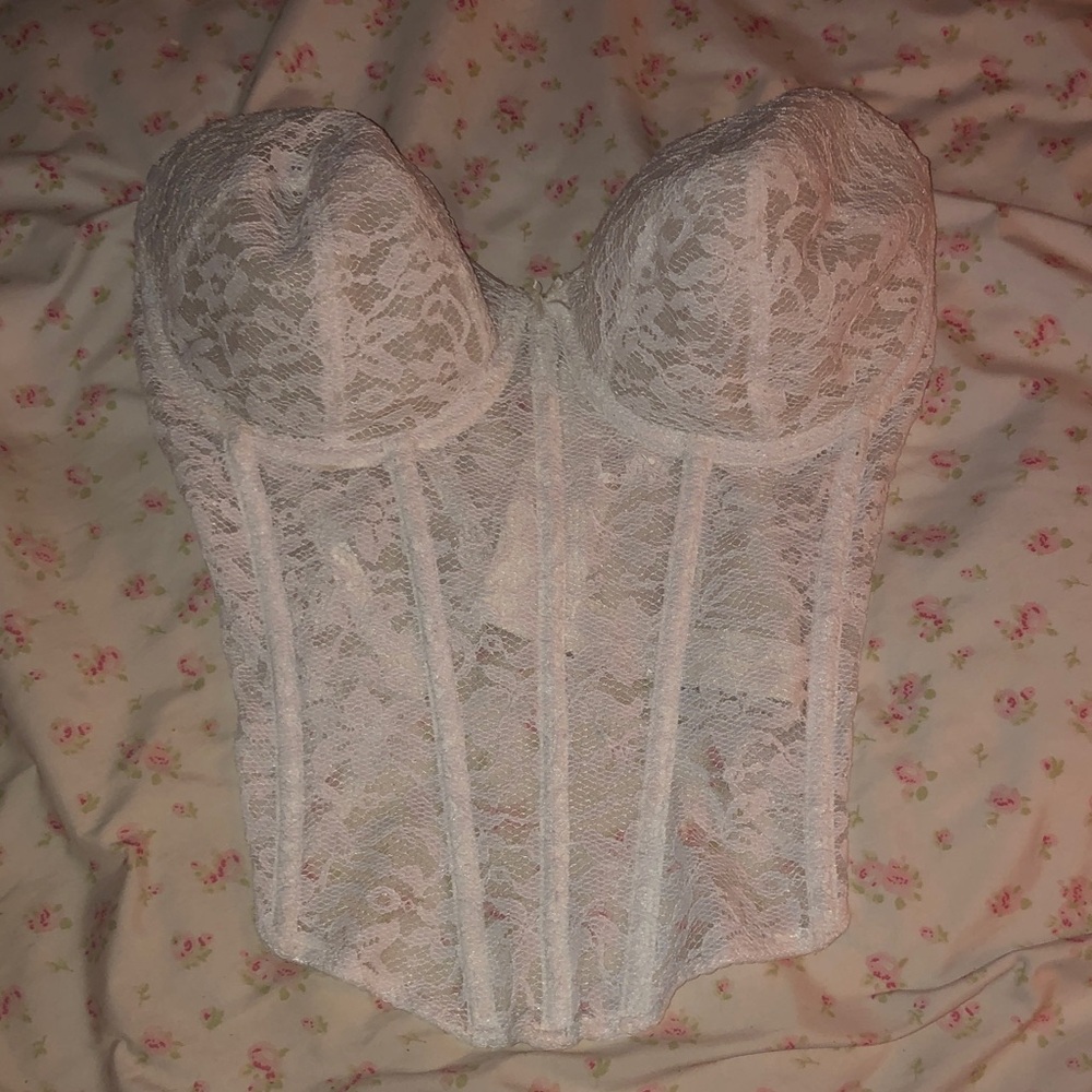 White Lace Bustier Corset Top